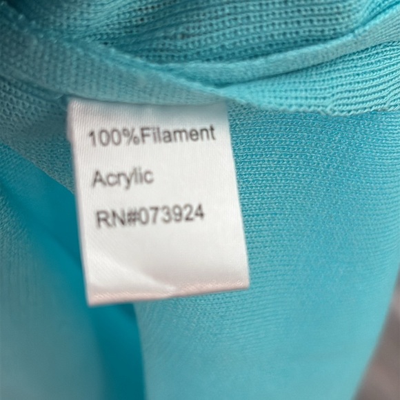 Ming Wang Scoop Neck Knit Tank Top Aqua Blue Small - Picture 6 of 6